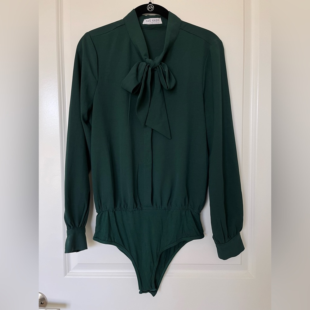 dark green Kate Kasin blouse bodysuit size S